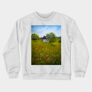 Countryside poppy field Crewneck Sweatshirt